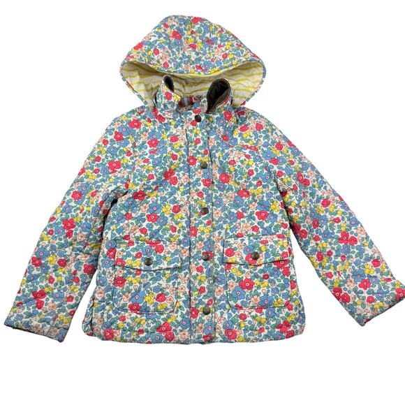 Mini Boden Floral Quilted Hooded Jacket